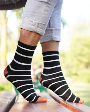 Classic Striped Cotton Crew Socks Mikado