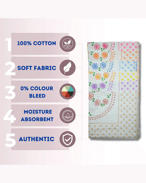 Vintage Rose 100% Cotton Hanky For Women - Mikado