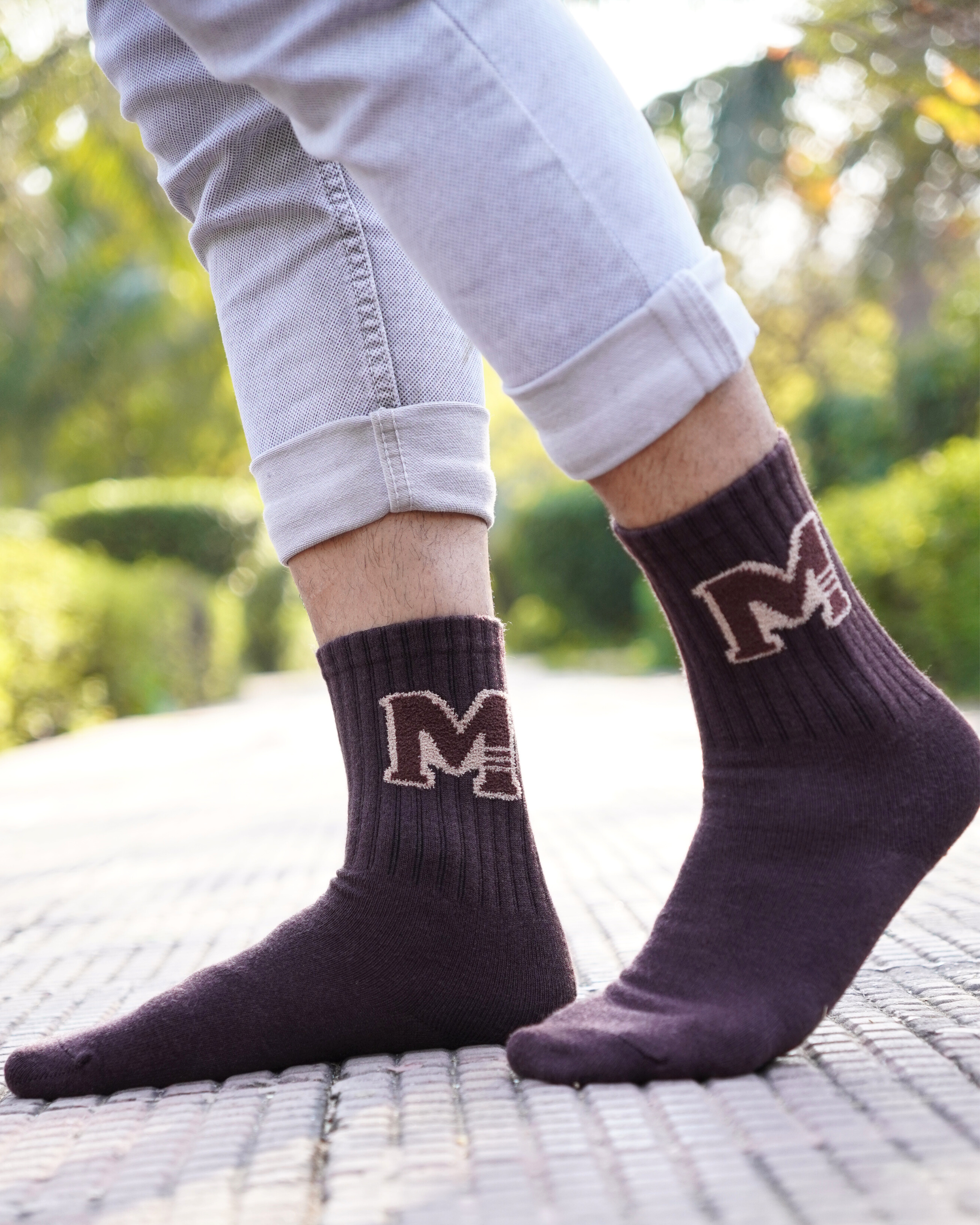 Cocoa Trendy Men’s Crew Socks Extra Soft Cotton