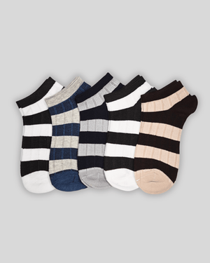 Stripped Cotton Ankle Socks - Mikado