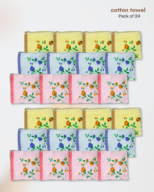 100% Cotton towel Flower Printed Mikado