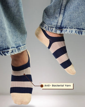 Bold Striped No-Show Socks Mikado