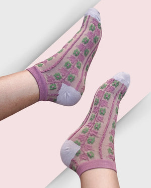 Dark Hues Knitted Ankle Socks Mikado