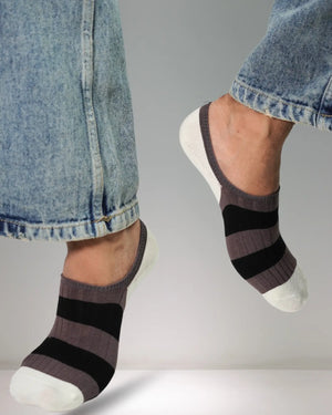 Bold Striped No-Show Socks Mikado