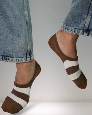 Bold Striped No-Show Socks Mikado