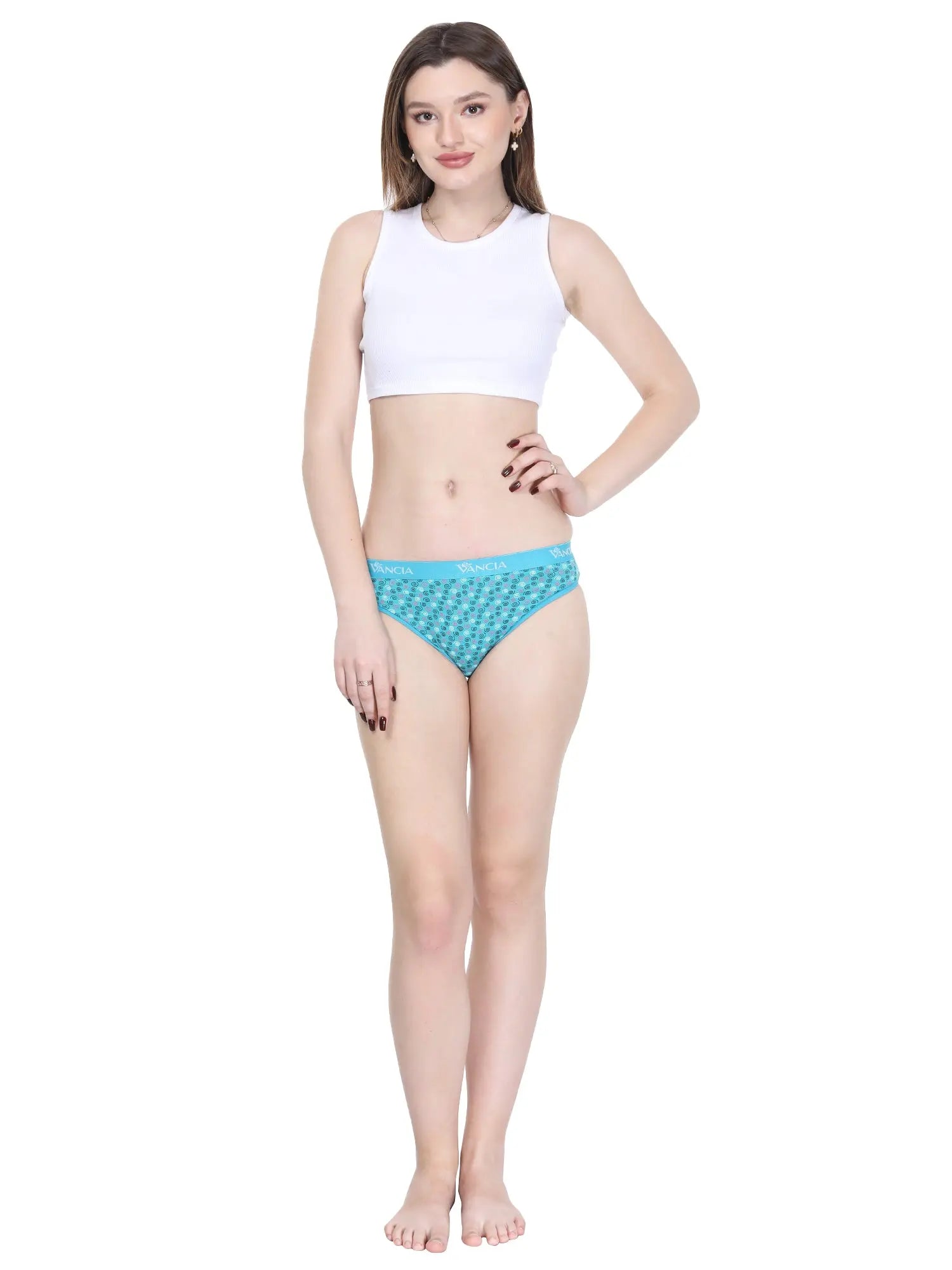 Rose printed Bikini Soft elastic Cotton Panty- exclusive (Pack of 3) Vancia