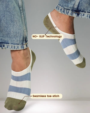 Bold Striped No-Show Socks Mikado