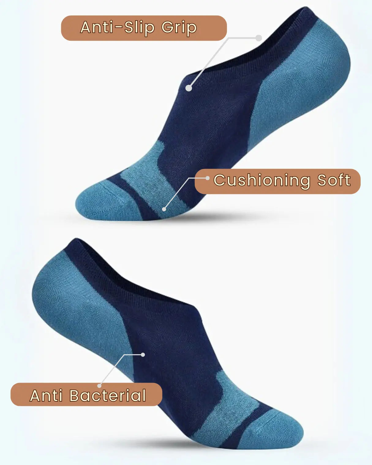 Dinosaur No-Show Socks Mikado