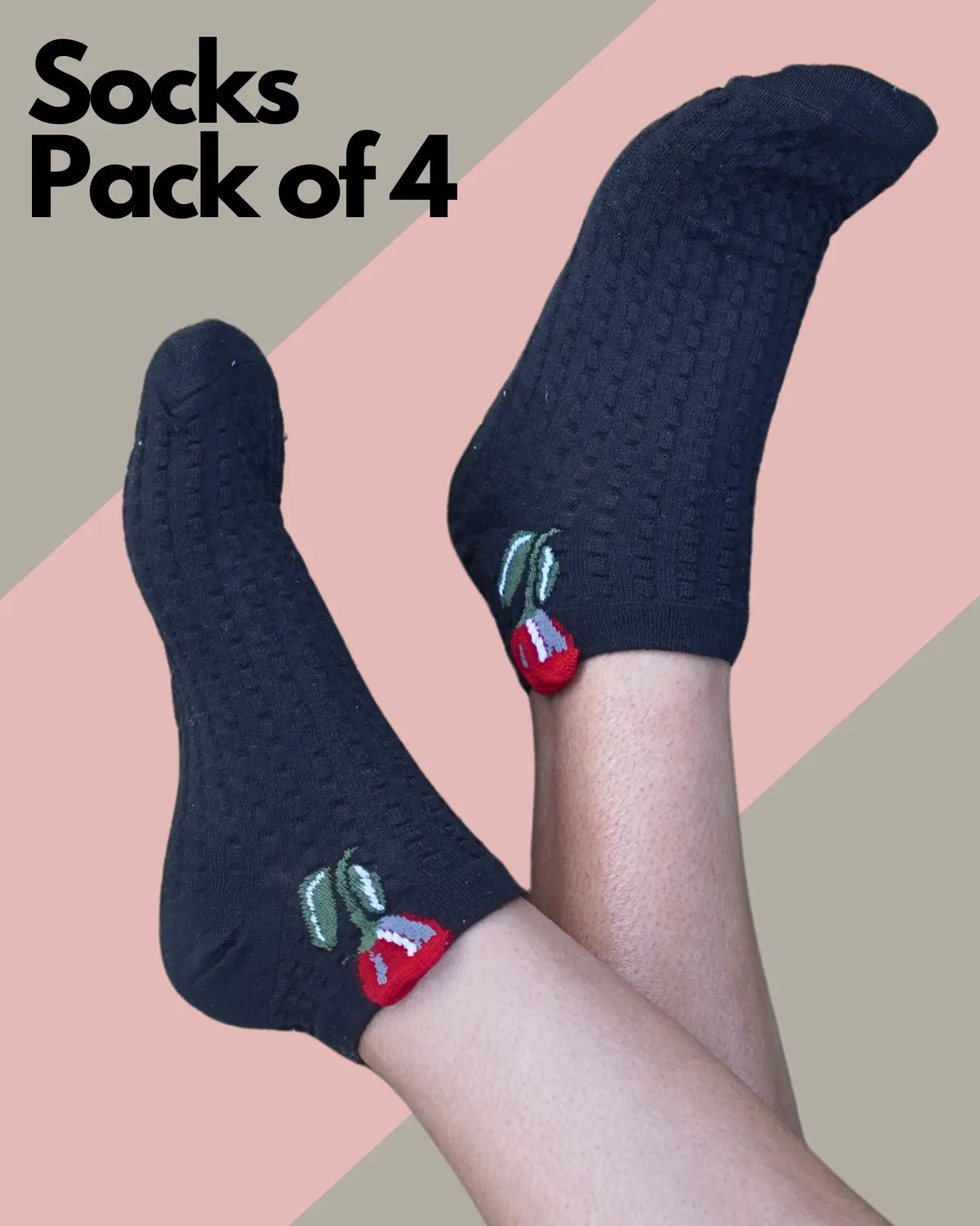 Rose Knitted Ankle Socks (4 COLORS) Mikado