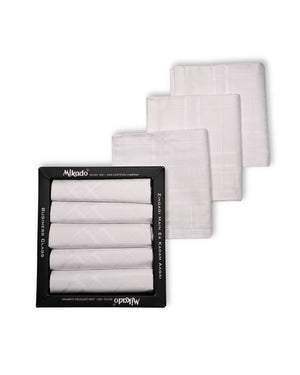 White to white Premium 100% Mercerised cotton Men’s Hanky Mikado