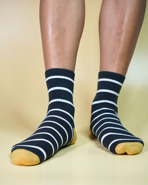 Classic Striped Cotton Crew Socks Mikado