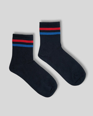Bling Stripes Cotton Crew Socks Mikado