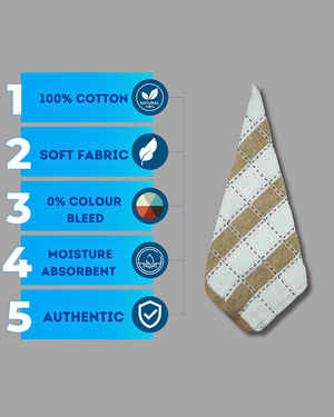 Tear Checkered Premium Mini Towels For Face-Gym-Travel - Mikado