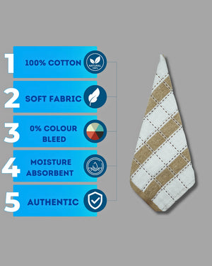 Tear Checkered Premium Mini Towels For Face-Gym-Travel - Mikado