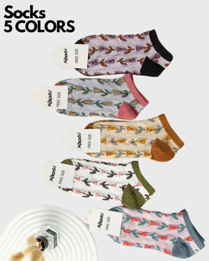Spring Knitted Ankle Socks Mikado