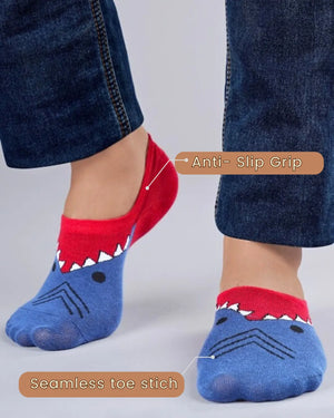 Blue Dino No-Show Socks Mikado