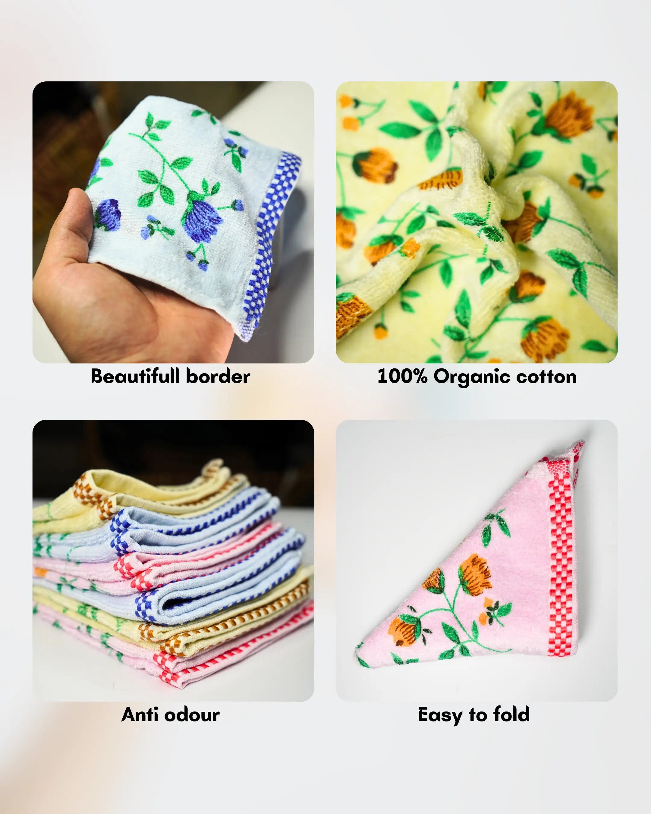 100% Cotton towel Flower Printed Mikado