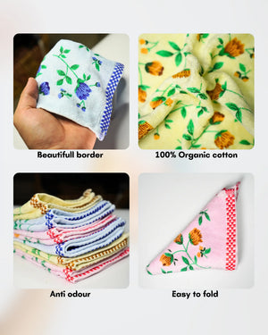 100% Cotton towel Flower Printed Mikado
