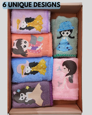 Cartoon soft hanky for kids and women (25cm X 25cm) Pack of 12 pcs Mikado