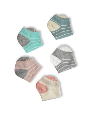 Dual Shade Cotton Ankle Socks For Women Mikado