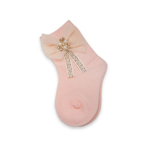 Princess Bow- organic cotton baby socks Mikado