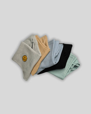 Smiley Cotton Crew Socks - Mikado