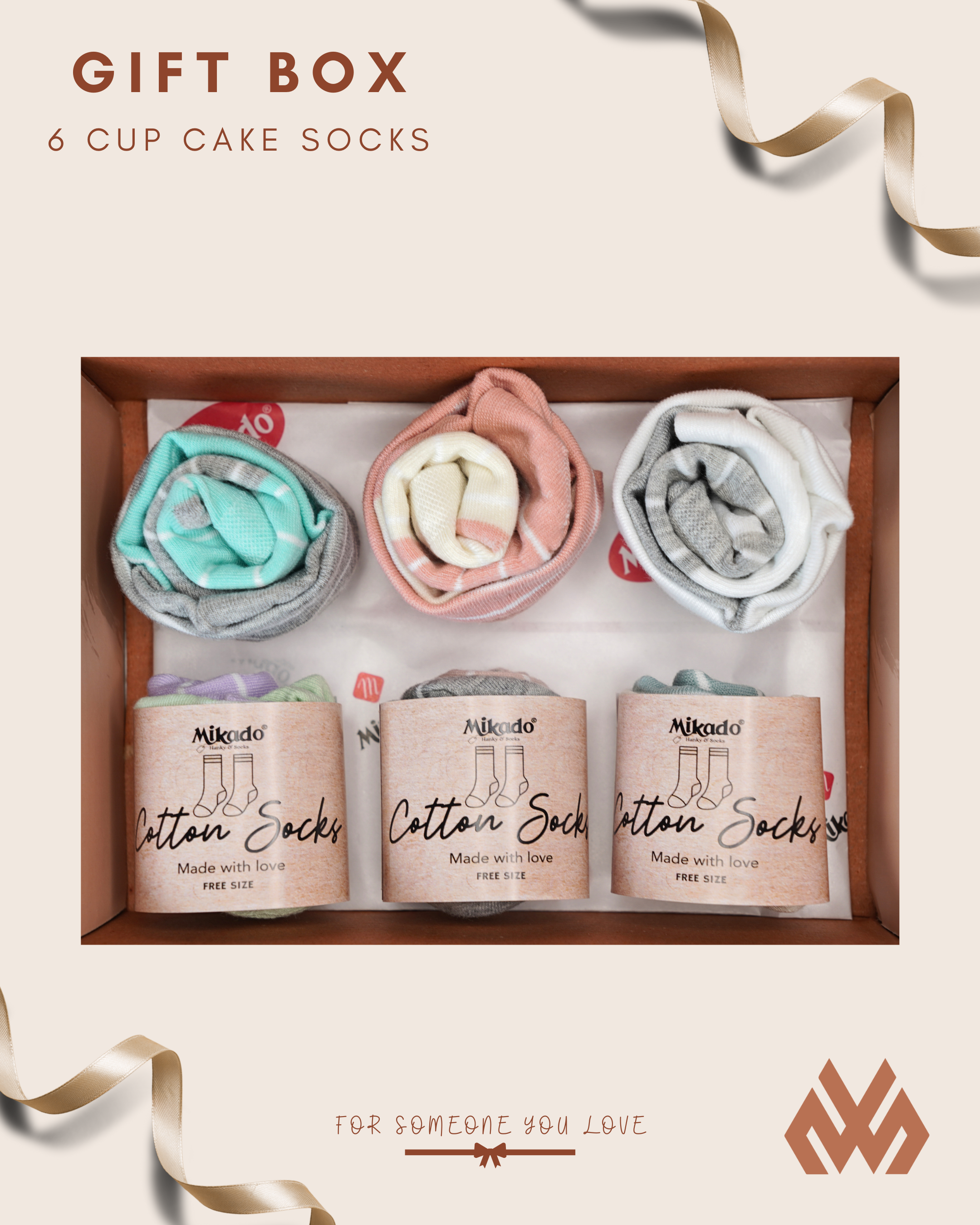 Cup Cake Socks Dual Shade - Gift Box
