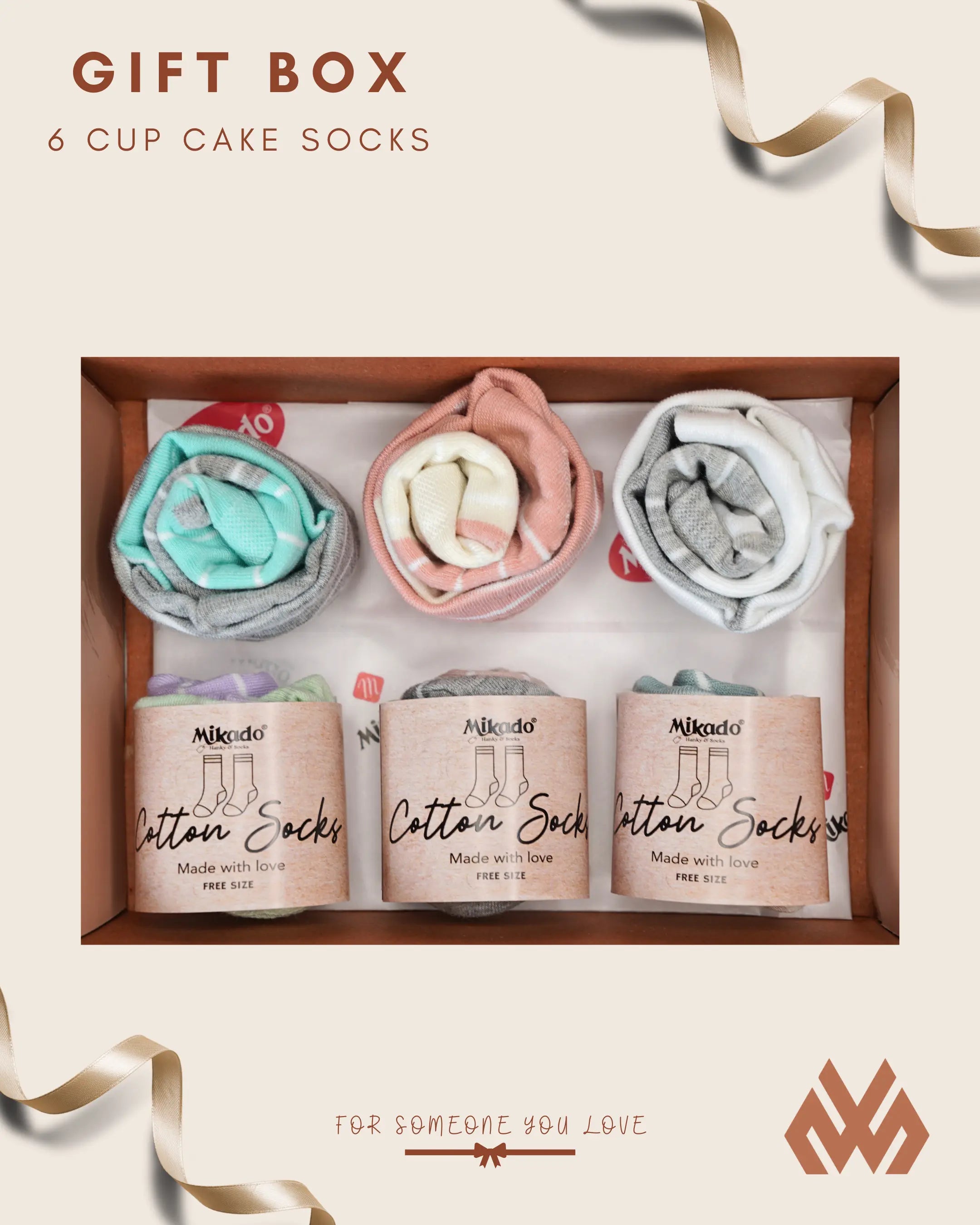 Cup Cake Socks Dual Shade - Gift Box Mikado