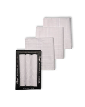 White to white Premium 100% Mercerised cotton Men’s Hanky Mikado