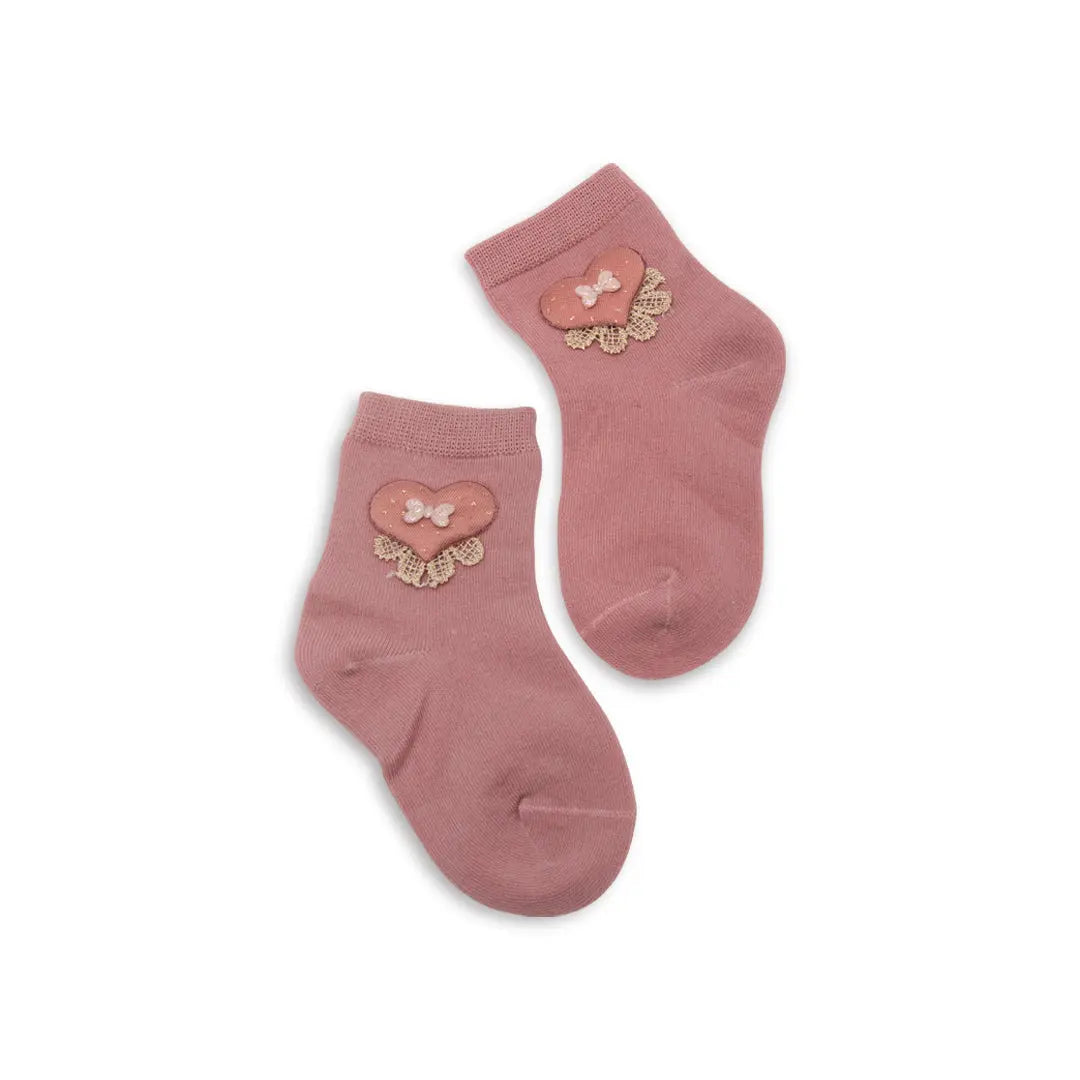 Pink heart baby socks Mikado