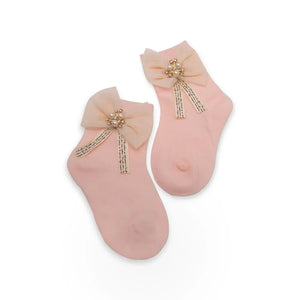 Princess Bow- organic cotton baby socks Mikado