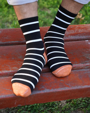 Classic Striped Cotton Crew Socks Mikado