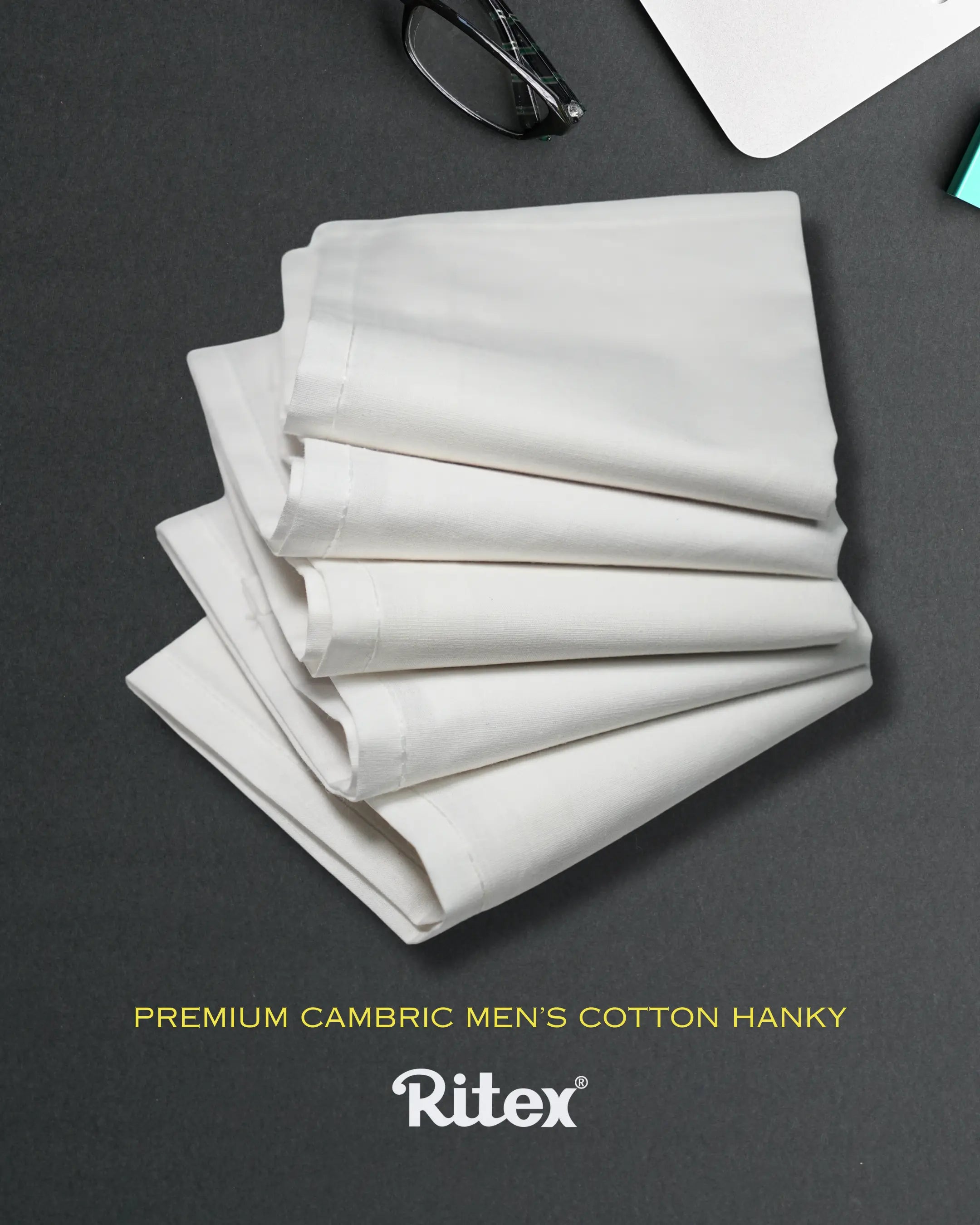 100% Cotton Hanky (Exclusive Collection) Full size (48X48cm) CAMBRIC 10pcs Mikado