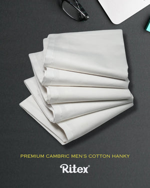 100% Cotton Hanky (Exclusive Collection) Full size (48X48cm) CAMBRIC 10pcs Mikado