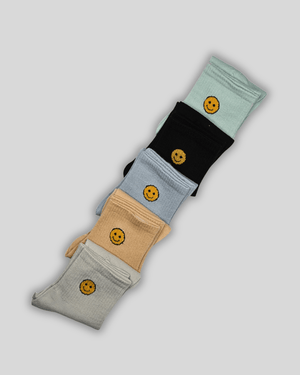 Smiley Cotton Crew Socks - Mikado