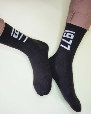 Retro Numbered Crew Socks Unisex Mikado