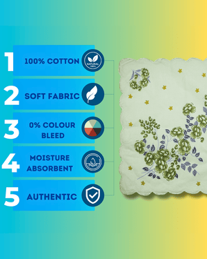 Lacey Cut 100% Cotton Hanky - Mikado