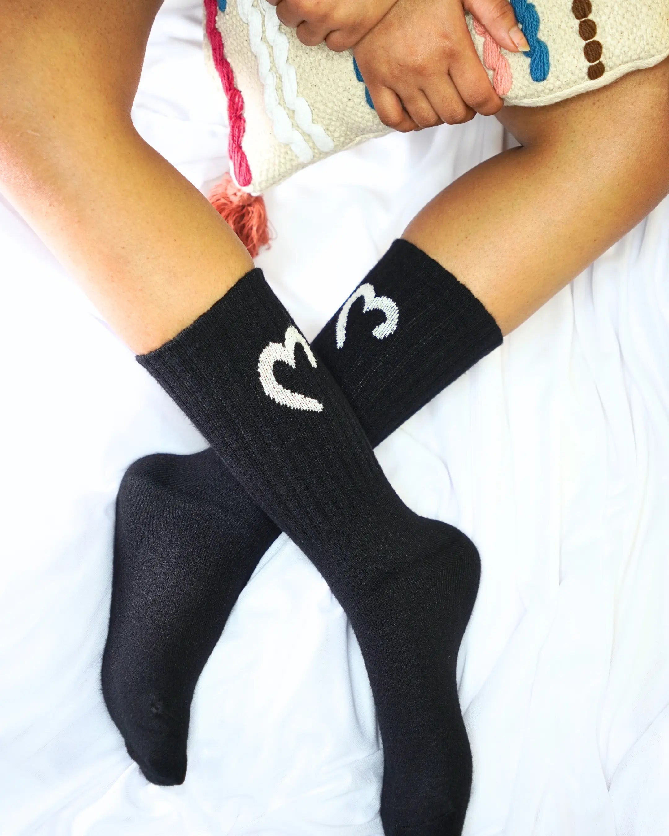 Candy Heart Crew Socks For Women Mikado