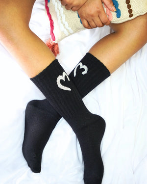 Candy Heart Crew Socks For Women Mikado