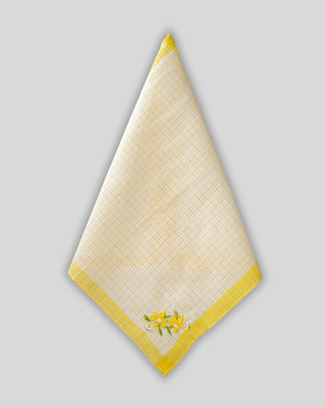 Flora-Premium Embroidery 100% Cotton Hanky (size- 30X30 cm) Mikado