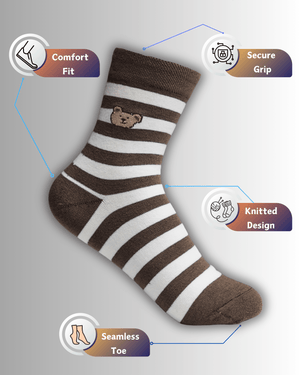 Broad Stripped Cotton Crew Socks - Mikado