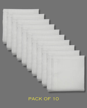 100% Cotton Hanky (Exclusive Collection) Full size (48X48cm) CAMBRIC 10pcs Mikado