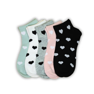 Hearts Cotton Ankle Socks Mikado