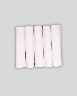 White to white Premium 100% Mercerised cotton Men’s Hanky Mikado