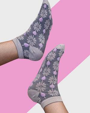 Dark Hues Knitted Ankle Socks Mikado