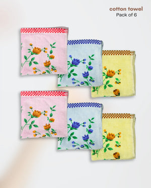 100% Cotton towel Flower Printed Mikado