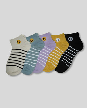 Smile Cotton Ankle Socks For Women Mikado