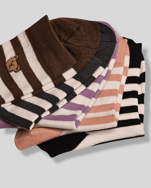 Broad Stripped Cotton Crew Socks - Mikado