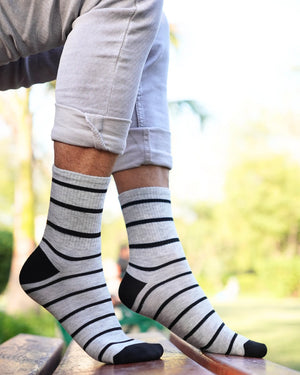 Classic Striped Cotton Crew Socks Mikado