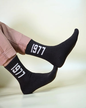Retro Numbered Crew Socks Unisex Mikado